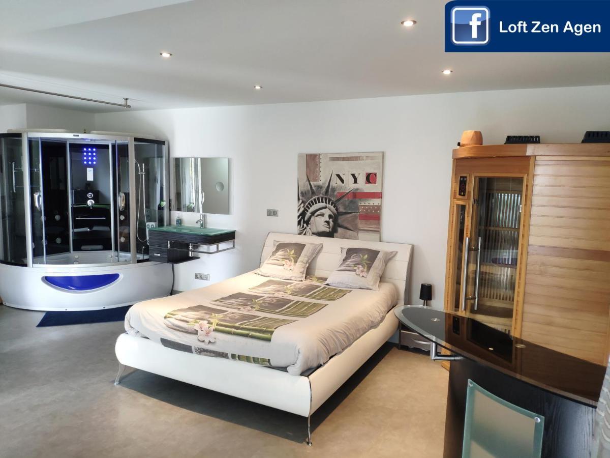 Loft Zen Spa Balneo Parking Gratuit Sauna Hammam Billard Agen Kültér fotó
